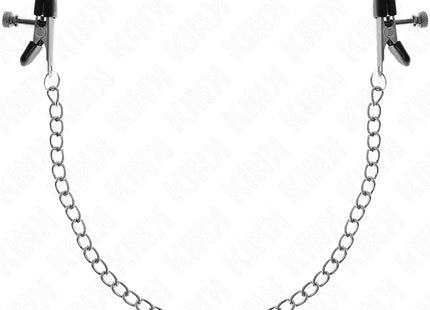 KINK - FLACHE KETTE NIPPELKLEMMEN SILBER 34 CM