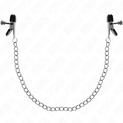 KINK - FLACHE KETTE NIPPELKLEMMEN SILBER 34 CM