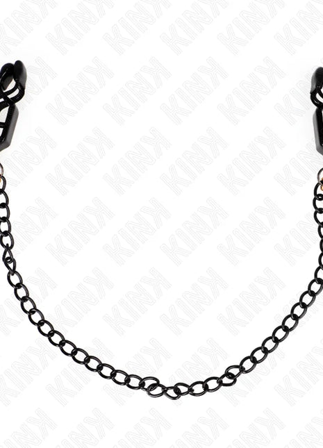 KINK - FLACHE KETTE NIPPELKLEMMEN UND GLOCKE SILBER 30 CM