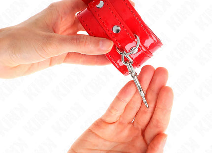 KINK - GLÄNZENDE HANDMANSCHETTEN ROT VERSTELLBAR 23-33 CM