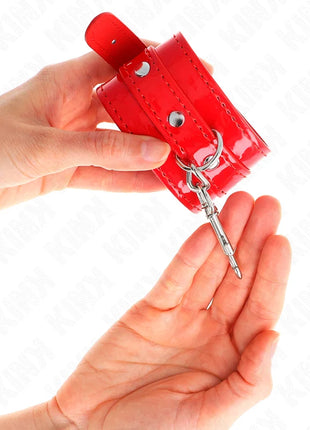 KINK - GLÄNZENDE HANDMANSCHETTEN ROT VERSTELLBAR 23-33 CM