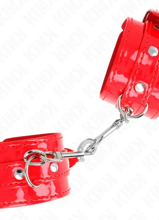 KINK - GLÄNZENDE HANDMANSCHETTEN ROT VERSTELLBAR 23-33 CM