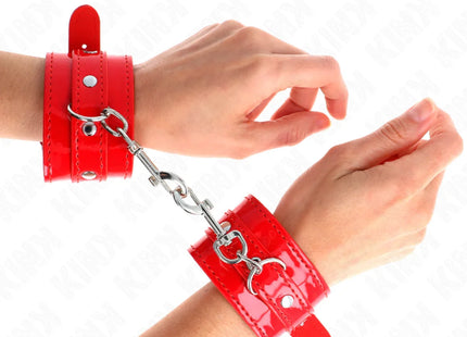 KINK - GLÄNZENDE HANDMANSCHETTEN ROT VERSTELLBAR 23-33 CM