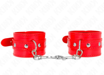 KINK - GLÄNZENDE HANDMANSCHETTEN ROT VERSTELLBAR 23-33 CM