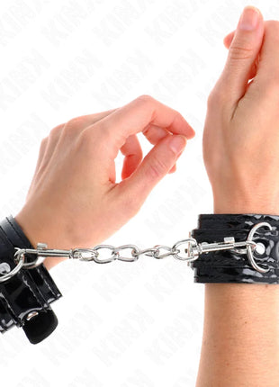 KINK - GLÄNZENDE NEOPREN-HANDMANSCHETTEN VERSTELLBAR 17-24 CM X 4,5 CM
