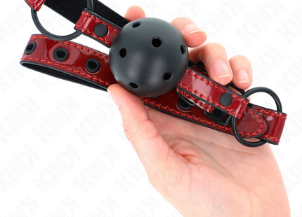 KINK - GLÄNZENDER KUNSTLEDERBALL 4,5 CM Knebel 63,5 X 2 CM VERSTELLBAR 41 X 59 CM