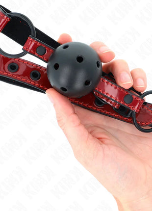 KINK - GLÄNZENDER KUNSTLEDERBALL 4,5 CM Knebel 63,5 X 2 CM VERSTELLBAR 41 X 59 CM