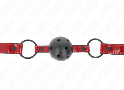 KINK - GLÄNZENDER KUNSTLEDERBALL 4,5 CM Knebel 63,5 X 2 CM VERSTELLBAR 41 X 59 CM