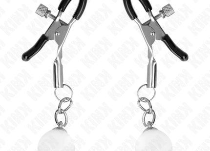 KINK - GLASPERLEN-NIPPELKLAMMERN SILBER 6 CM