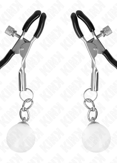KINK - GLASPERLEN-NIPPELKLAMMERN SILBER 6 CM