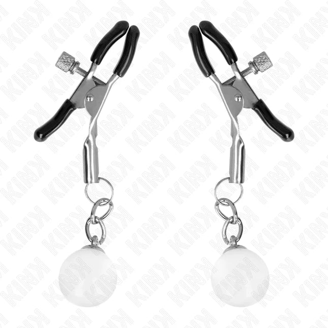 KINK - GLASPERLEN-NIPPELKLAMMERN SILBER 6 CM