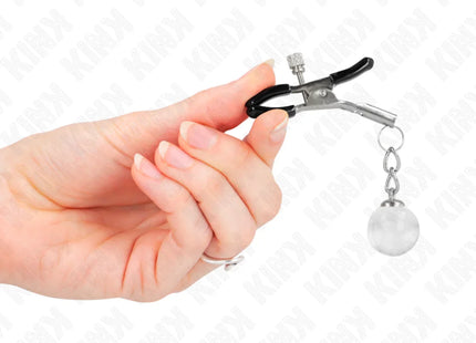KINK - GLASPERLEN-NIPPELKLAMMERN SILBER 6 CM