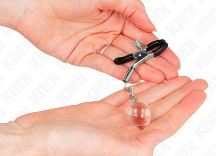 KINK - GLASPERLEN-NIPPELKLAMMERN SILBER 6 CM