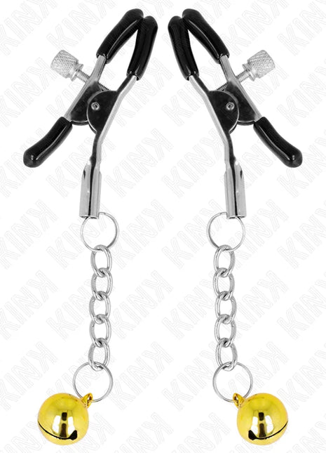 KINK - GOLDENE JINGLE BELL ANHÄNGER-NIPPELKLAMMERN 6 CM