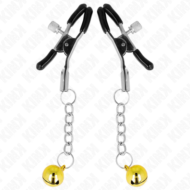 KINK - GOLDENE JINGLE BELL ANHÄNGER-NIPPELKLAMMERN 6 CM