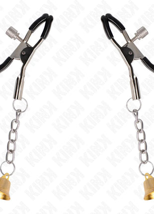 KINK - GOLDENE NIPPELKLEMMEN MIT GLOCKENANHÄNGER 6 CM