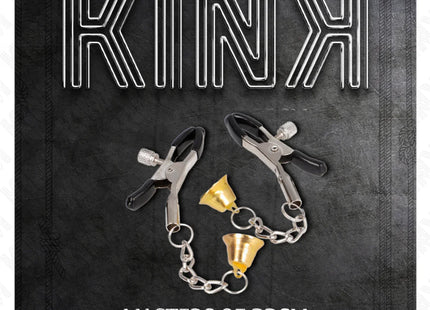 KINK - GOLDENE NIPPELKLEMMEN MIT GLOCKENANHÄNGER 6 CM