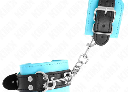 KINK - HAKEN-HANDFESSELN BLAU PELZGEFÜTTERT VERSTELLBAR 20-28 CM X 5,5 CM