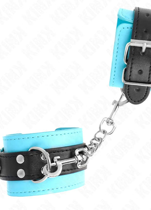 KINK - HAKEN-HANDFESSELN BLAU PELZGEFÜTTERT VERSTELLBAR 20-28 CM X 5,5 CM