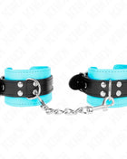 KINK - HAKEN-HANDFESSELN BLAU PELZGEFÜTTERT VERSTELLBAR 20-28 CM X 5,5 CM