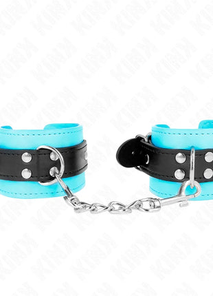 KINK - HAKEN-HANDFESSELN BLAU PELZGEFÜTTERT VERSTELLBAR 20-28 CM X 5,5 CM