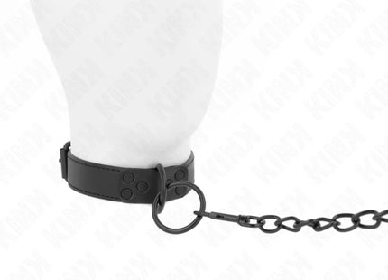 KINK - HALSBAND MIT DUNKLER LEINE 65 CM VERSTELLBAR 37-54 CM X 3 CM
