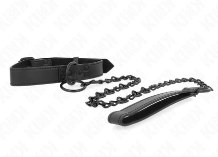 KINK - HALSBAND MIT DUNKLER LEINE 65 CM VERSTELLBAR 37-54 CM X 3 CM