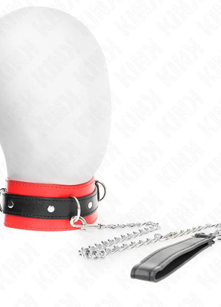 KINK - HALSBAND MIT GÜRTEL 65 CM MIT RIEMEN ROT 54 X 4,5 CM