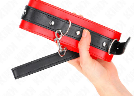 KINK - HALSBAND MIT GÜRTEL 65 CM MIT RIEMEN ROT 54 X 4,5 CM