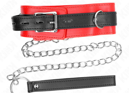 KINK - HALSBAND MIT GÜRTEL 65 CM MIT RIEMEN ROT 54 X 4,5 CM