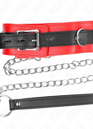 KINK - HALSBAND MIT GÜRTEL 65 CM MIT RIEMEN ROT 54 X 4,5 CM