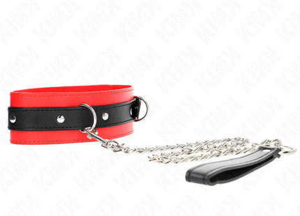 KINK - HALSBAND MIT GÜRTEL 65 CM MIT RIEMEN ROT 54 X 4,5 CM