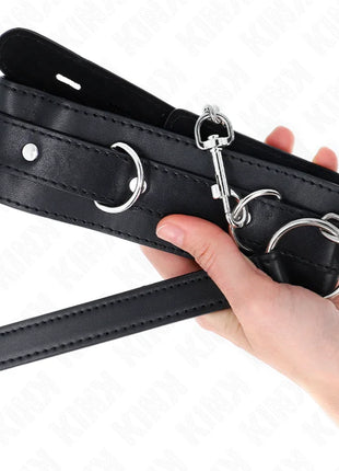 KINK - HALSBAND MIT GÜRTEL 65 CM MIT RIEMEN SCHWARZ 54 X 4,5 CM