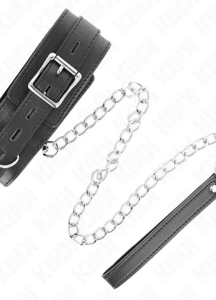 KINK - HALSBAND MIT GÜRTEL 65 CM MIT RIEMEN SCHWARZ 54 X 4,5 CM