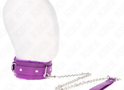 KINK - HALSBAND MIT LEINE 65 CM MIT EINSCHRÄNKUNGEN LILA 36-42 CM X 5,5 CM