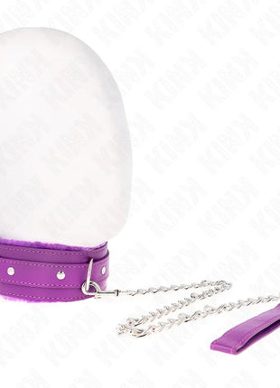 KINK - HALSBAND MIT LEINE 65 CM MIT EINSCHRÄNKUNGEN LILA 36-42 CM X 5,5 CM