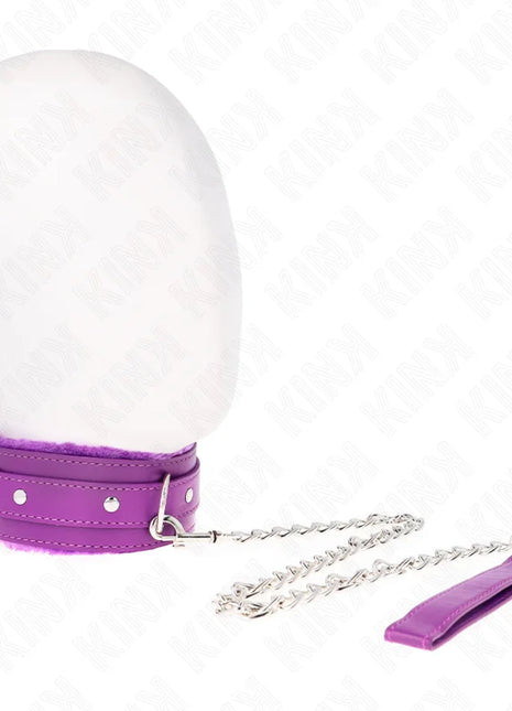 KINK - HALSBAND MIT LEINE 65 CM MIT EINSCHRÄNKUNGEN LILA 36-42 CM X 5,5 CM