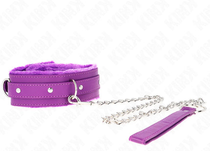 KINK - HALSBAND MIT LEINE 65 CM MIT EINSCHRÄNKUNGEN LILA 36-42 CM X 5,5 CM