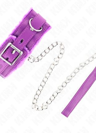 KINK - HALSBAND MIT LEINE 65 CM MIT EINSCHRÄNKUNGEN LILA 36-42 CM X 5,5 CM