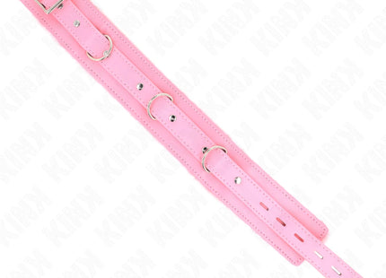 KINK - HALSBAND MIT LEINE 65 CM MIT EINSCHRÄNKUNGEN ROSA 36-42 CM X 5,5 CM