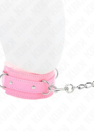 KINK - HALSBAND MIT LEINE 65 CM MIT EINSCHRÄNKUNGEN ROSA 36-42 CM X 5,5 CM