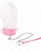 KINK - HALSBAND MIT LEINE 65 CM MIT EINSCHRÄNKUNGEN ROSA 36-42 CM X 5,5 CM