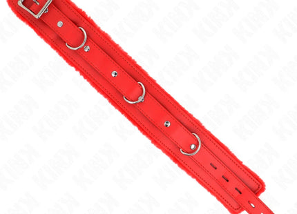KINK - HALSBAND MIT LEINE 65 CM MIT EINSCHRÄNKUNGEN ROT 36-42 CM X 5,5 CM