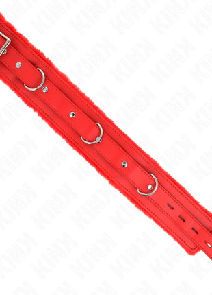 KINK - HALSBAND MIT LEINE 65 CM MIT EINSCHRÄNKUNGEN ROT 36-42 CM X 5,5 CM