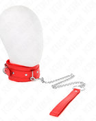 KINK - HALSBAND MIT LEINE 65 CM MIT EINSCHRÄNKUNGEN ROT 36-42 CM X 5,5 CM