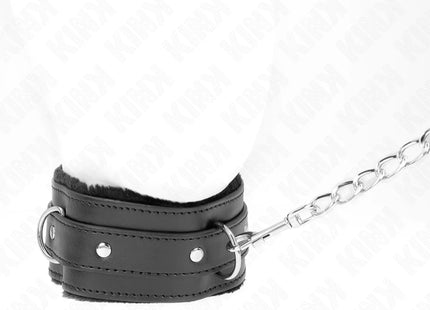 KINK - HALSBAND MIT LEINE 65 CM MIT EINSCHRÄNKUNGEN SCHWARZ 36-42 CM X 5,5 CM