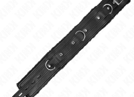 KINK - HALSBAND MIT LEINE 65 CM MIT EINSCHRÄNKUNGEN SCHWARZ 36-42 CM X 5,5 CM