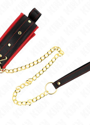 KINK - HALSBAND MIT LEINE AUS EINFACHER STOFF VERSTELLBAR 33-48 CM X 5,7 CM