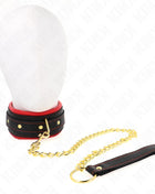 KINK - HALSBAND MIT LEINE AUS EINFACHER STOFF VERSTELLBAR 33-48 CM X 5,7 CM