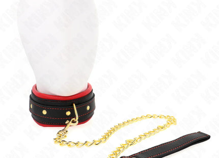 KINK - HALSBAND MIT LEINE AUS EINFACHER STOFF VERSTELLBAR 33-48 CM X 5,7 CM
